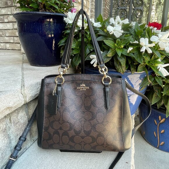 COACH MINETTA SATCHEL CROSSBODY SIGNATURE MONOGRAM WOMEN'S BAG Like New - Picture 1 of 16